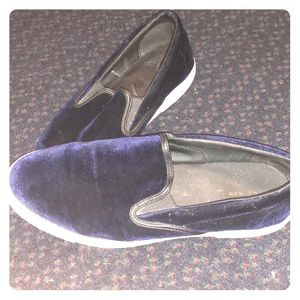 Zara blue suede loafers